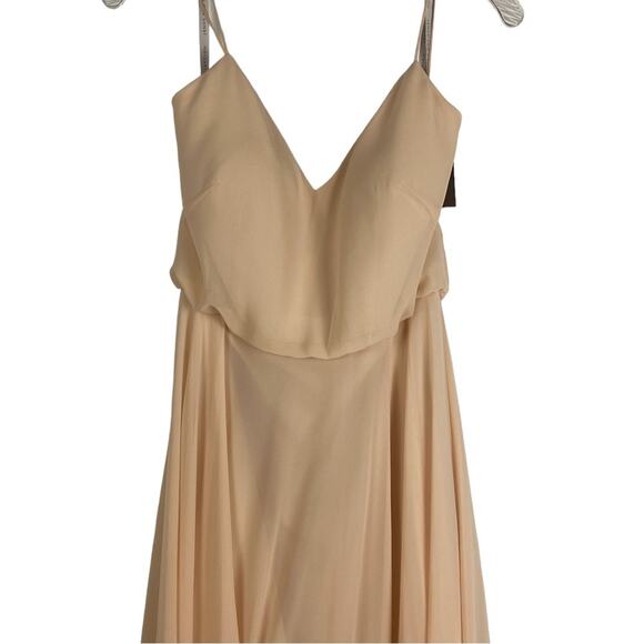 New Jenny Yoo Inesse Bridesmaid Dress Chiffon Soft Blush Romantic Womens Size 4 - Picture 4 of 11